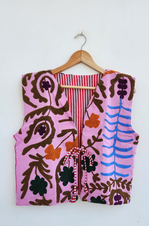 Cotton Sujani Art Embroidered Reversible Jacket